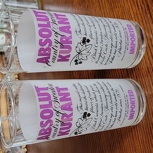 Absolut Kurant Bar Glasses EUC